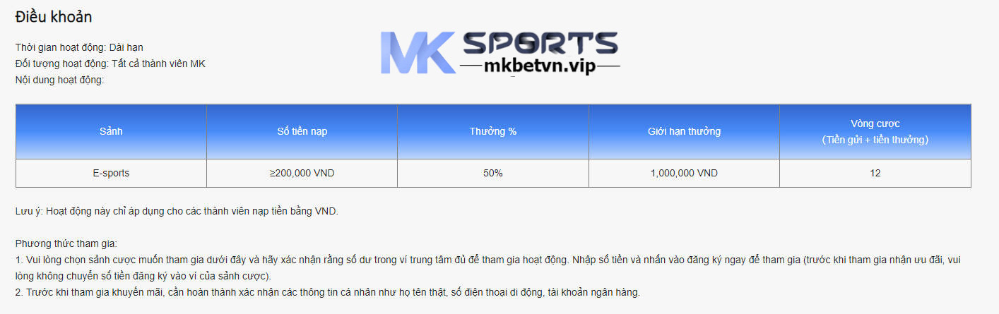 Chi Tiết Về Khuyến Mãi Nạp Lần Đầu E-Sports 50%